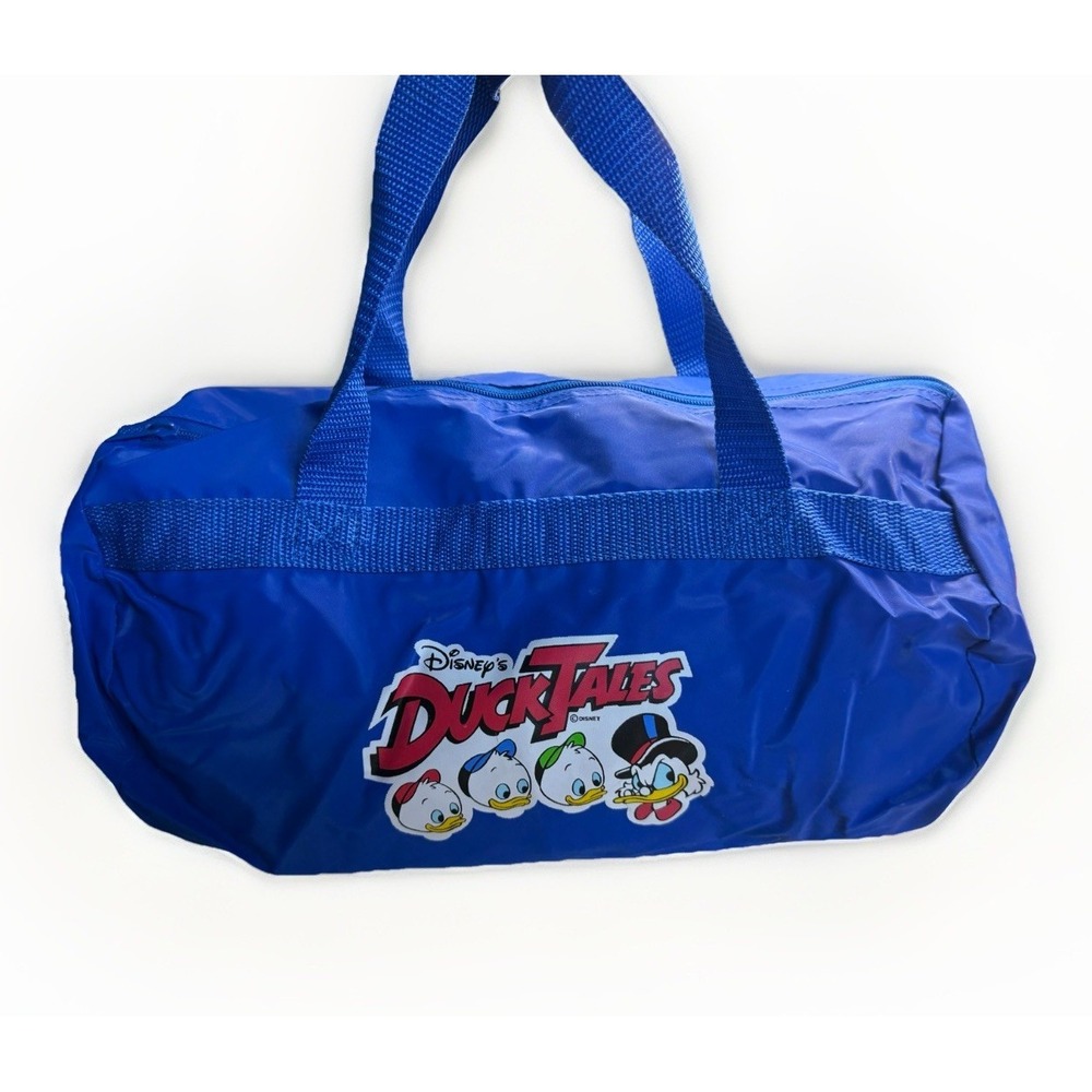 DUCK TALES Disney Mini 13"‎ Blue Duffel Travel Bag Uncle Scrooge McDuck Cartoon